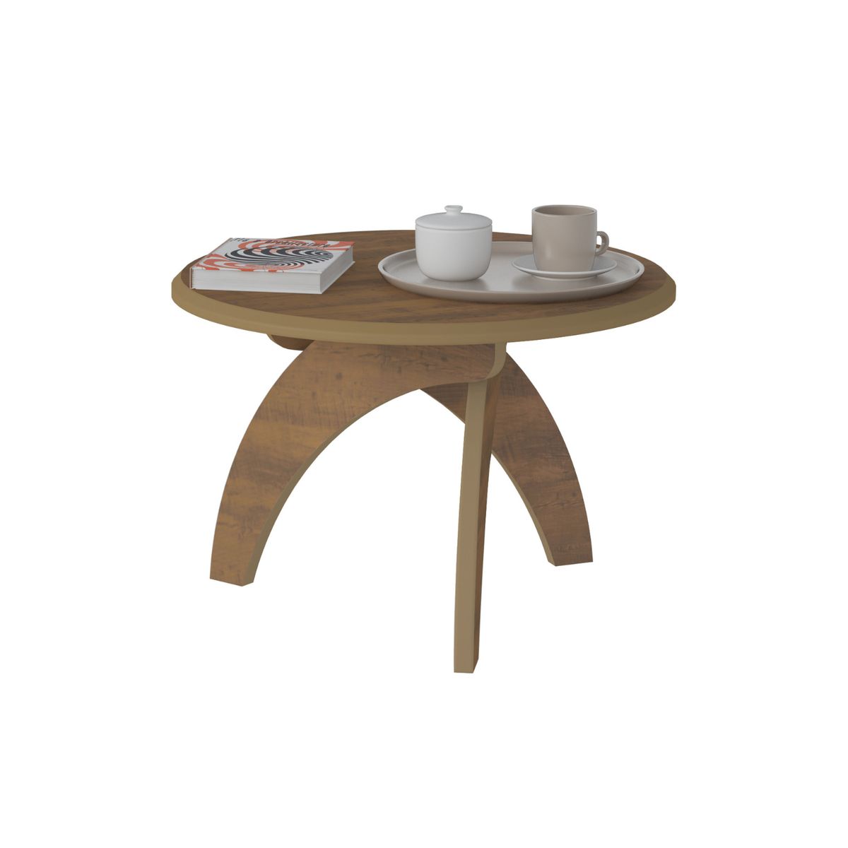 EXIT - Mesa de Centro Circular 70x46x70 cm Marrón - Jade