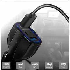 EON - Cargador Para Auto Usb 3 Puertos Carga Rápida Usb Pd