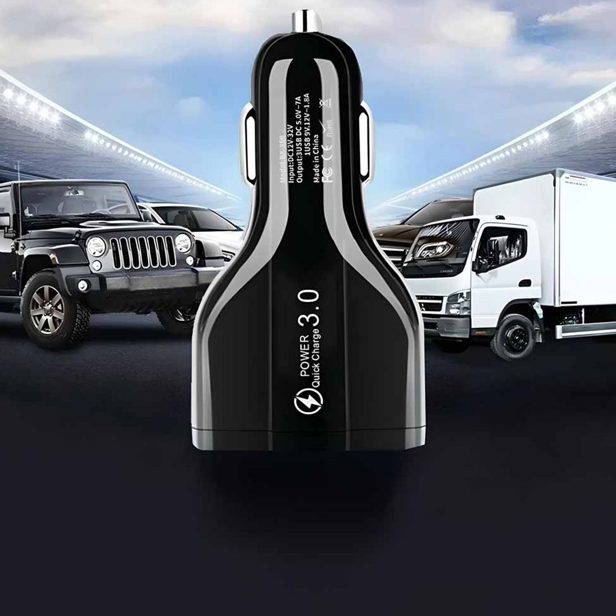 EON - Cargador USB Para Auto 3 Puertos Carga Rápida