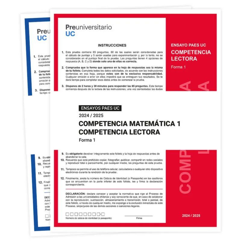 EDICIONES UC - Ensayo Paes Forma 1 - Autor(a):  Equipo Editorial