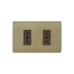 SCHNEIDER ELECTRIC - Enchufe Doble 10A Genesis Dorado Cafe Schneider