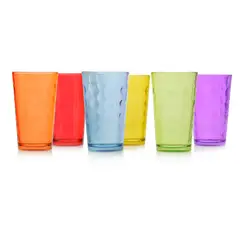 MICA - Set De Vasos Altos Vidrio Dots 6 Unidades Multicolor