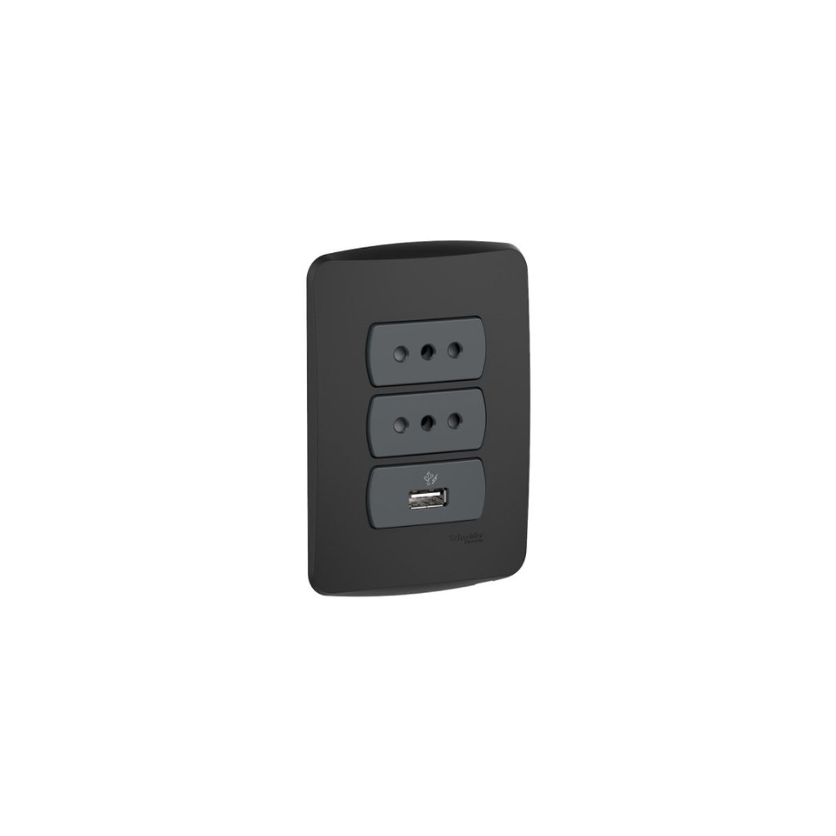 SCHNEIDER ELECTRIC - Cargador Usb + 2 Enchufes Grafito Schneider Miluz