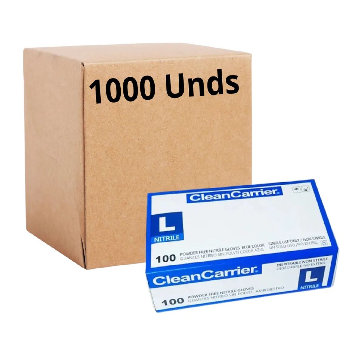 CLEANCARRIER - Guantes Nitrilo Azul Talla L Cleancarrier Pack X 1000 Uni