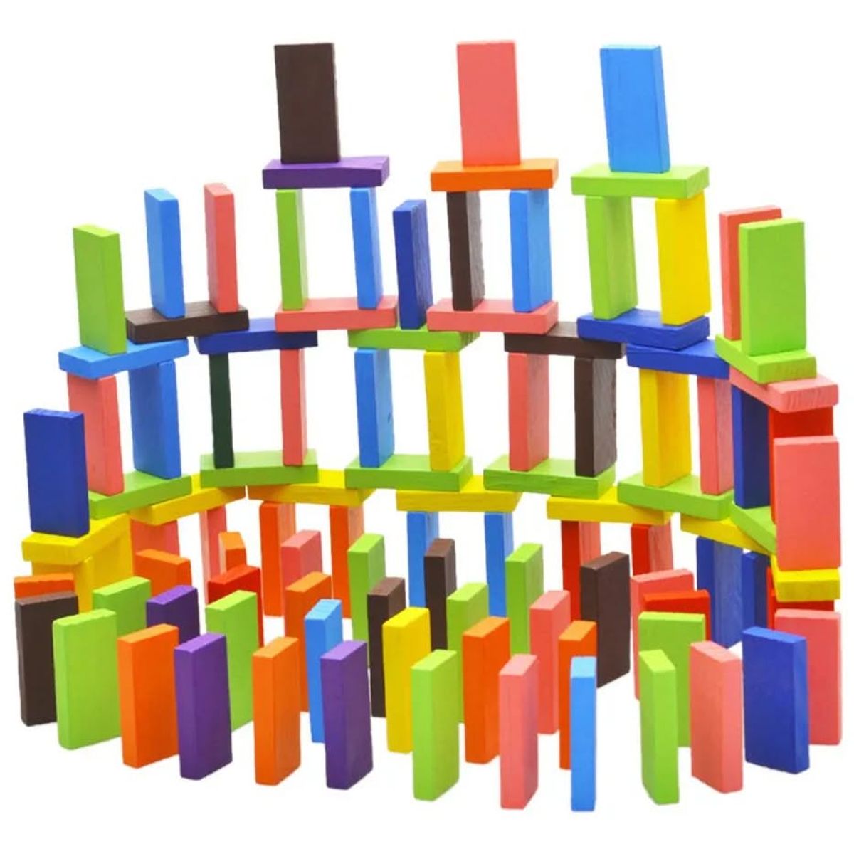 GENERICO - Juego Domino de madera 120unds con muchos colores surtidos