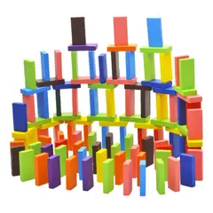 GENERICO - Juego Domino de madera 120unds con muchos colores surtidos