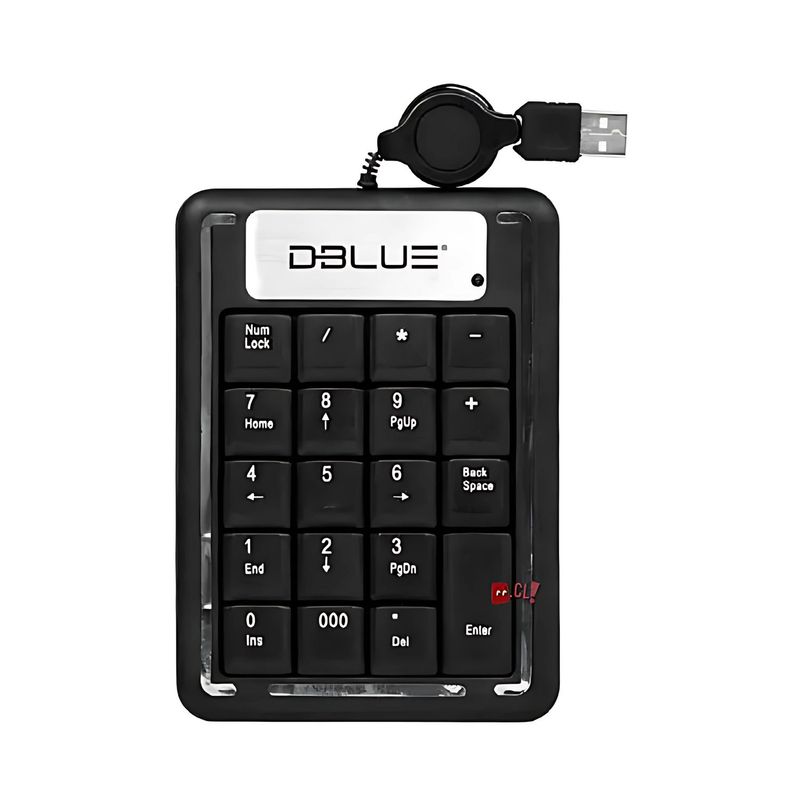 DBLUE - Teclado Numérico Conexión Usb Con Cable Retráctil - PS