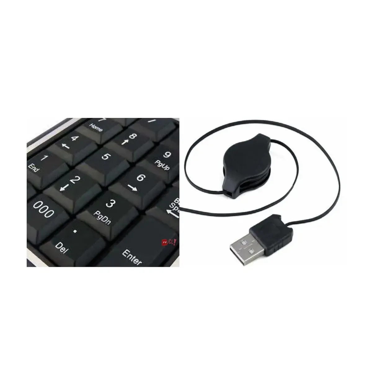 DBLUE - Teclado Numérico Conexión Usb Con Cable Retráctil - PS