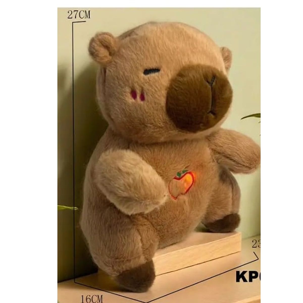 GENERICO - Peluche suave Cabybara 27 cm respira, musica, luz