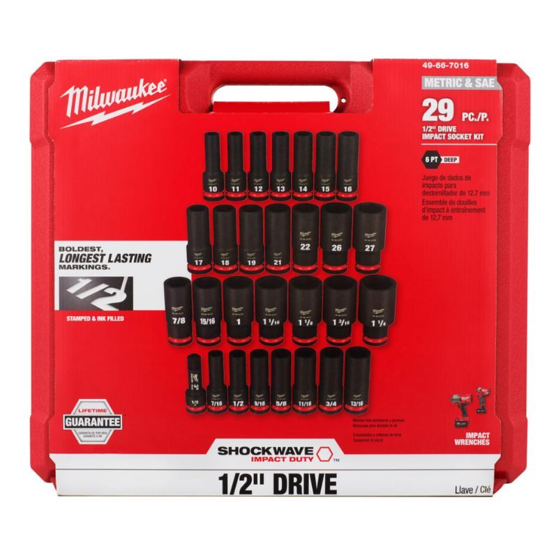 MILWAUKEE - SET 29PC DE DADOS DE IMPACTO 12 MILWAUKEE 49-66-7016
