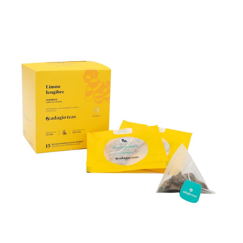 ADAGIO TEAS - Caja 15 Teabags Limón Jengibre