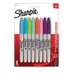 SHARPIE - Marcadores 8 Colores Claro Punta Fina Permanente