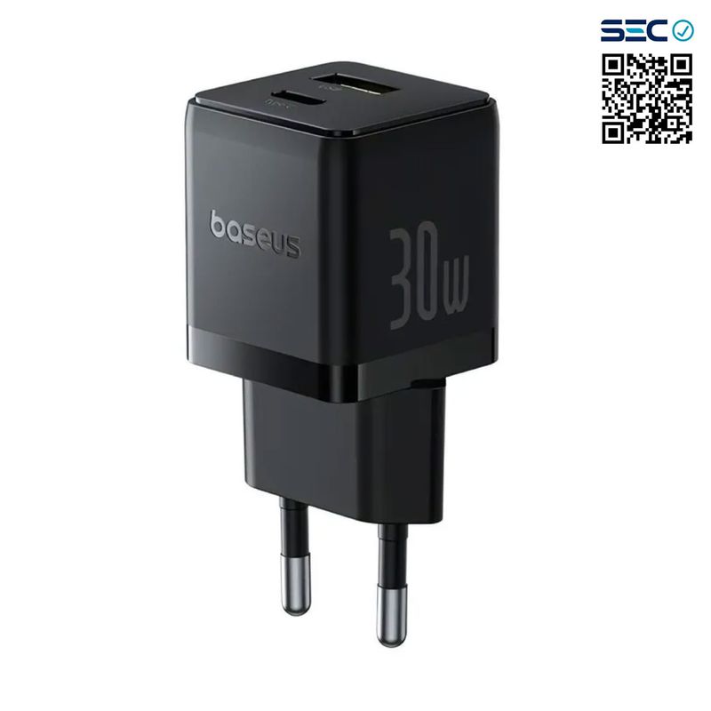 BASEUS - Cargador Rápido Baseus Palm Cluster USB y Tipo C 30W Negro