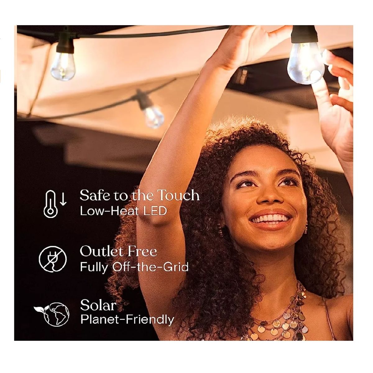 SHOP EHOME BAG - luces Guirnalda Solar Vintage Impermeable Con 10  Ampolletas 10 METROS