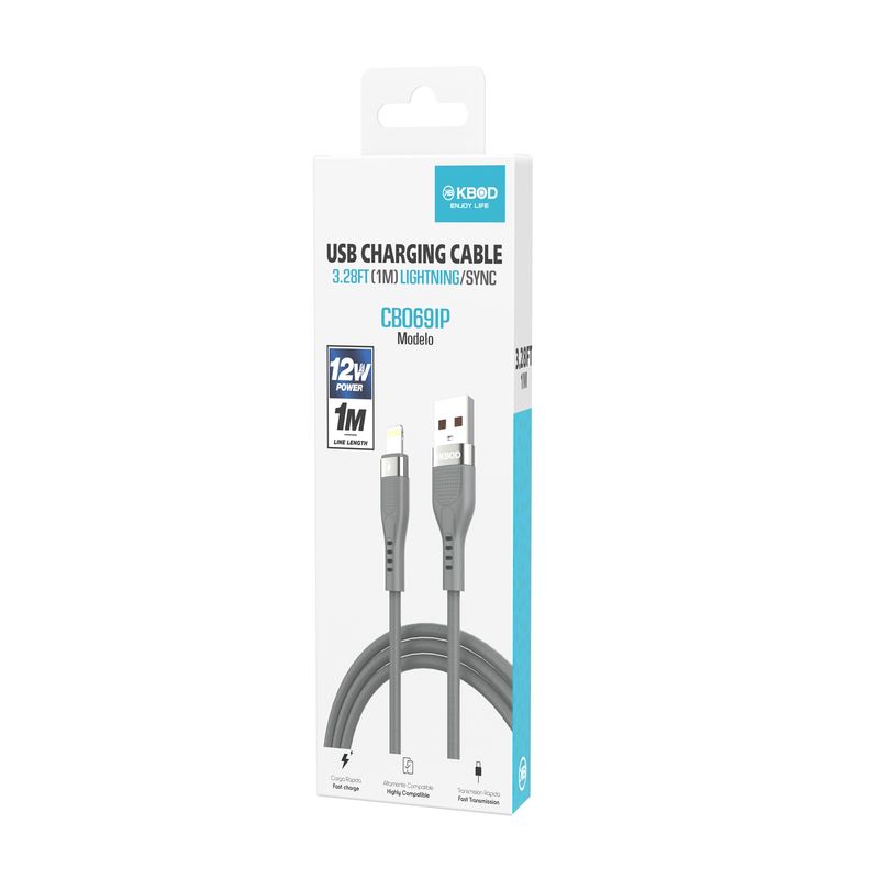 KBOD - Cable Para Carga y Datos Usb Para IP Kbod Cbo69 1 Metro 12W Gris