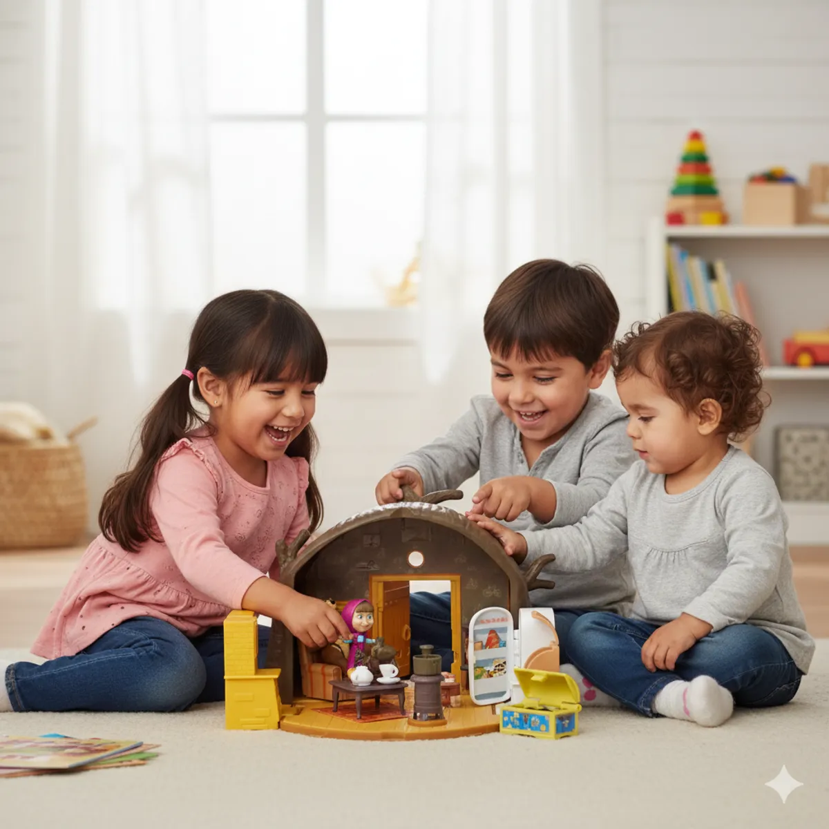 MASHA Y EL OSO - Juguete Casa Oso Set de Juego - Masha Y El Oso