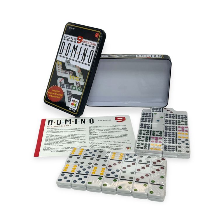 Juego de Mesa Domino 9 Caja Metalica -