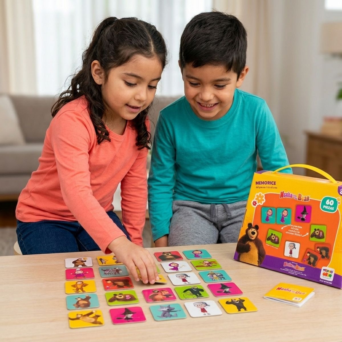 MASHA Y EL OSO - Juego de Mesa Memorice 60 Piezas - Masha