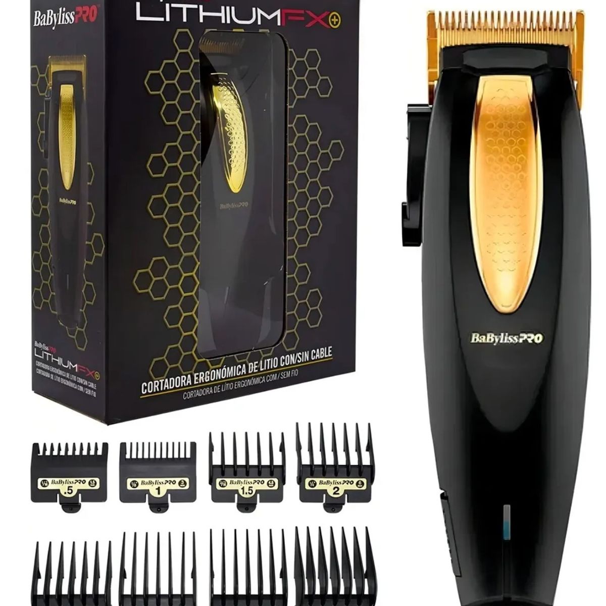 BABYLISS PRO - Maquina Cortadora Clipper FX673 Lithium Gold Black
