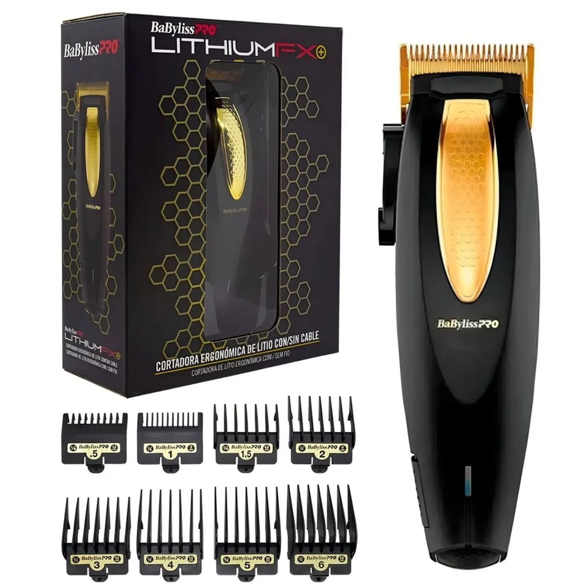 BABYLISS PRO - Maquina Cortadora Clipper FX673 Lithium Gold Black