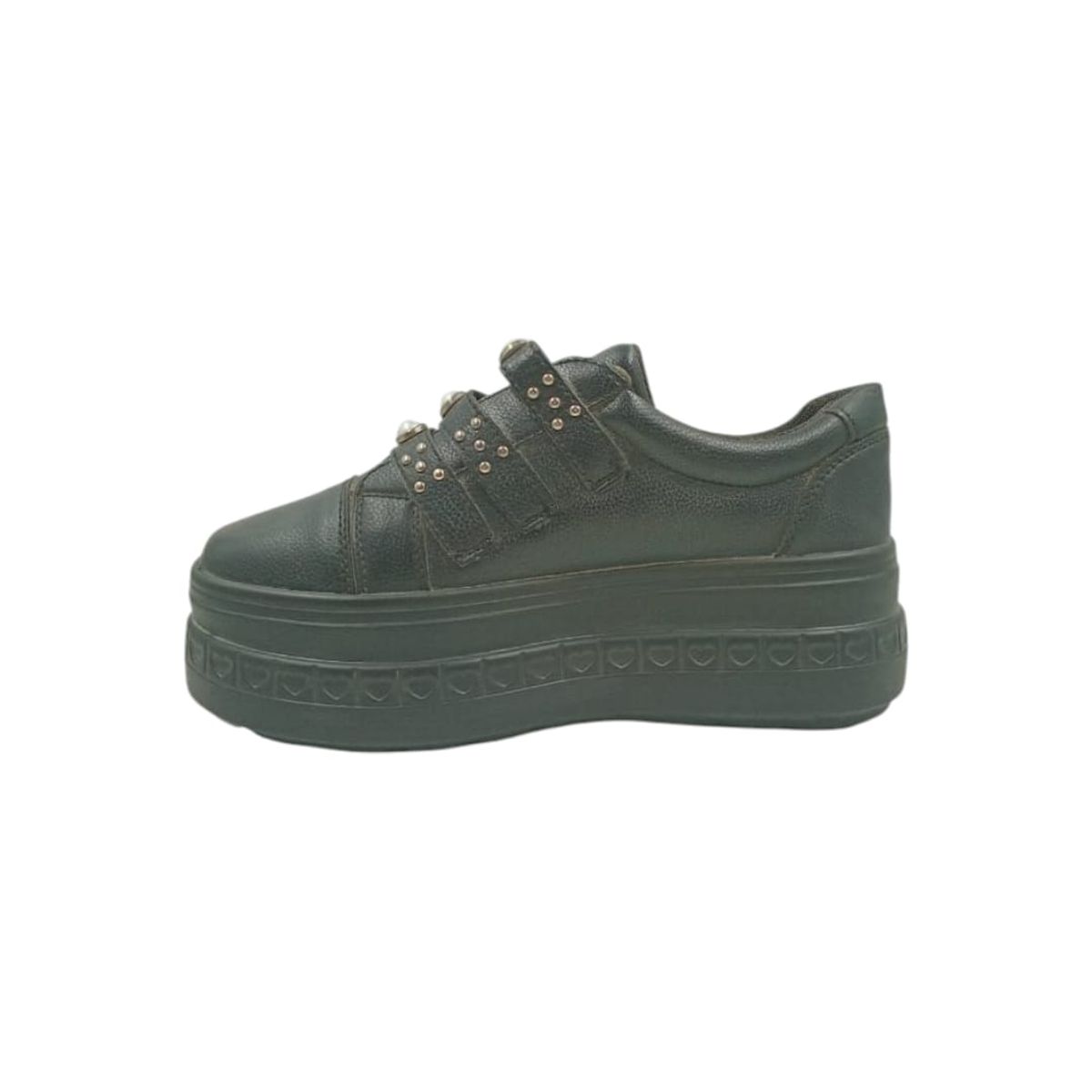 HERIEL - Zapatilla Negra Perlas Mujer