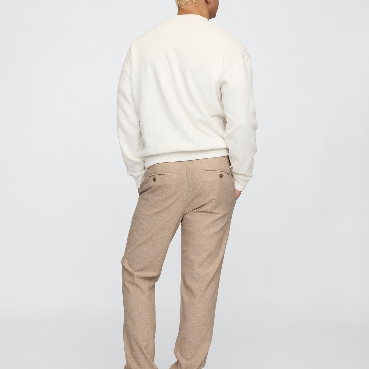 GAP - Pantalón Hombre Gap Straight Lino Beige