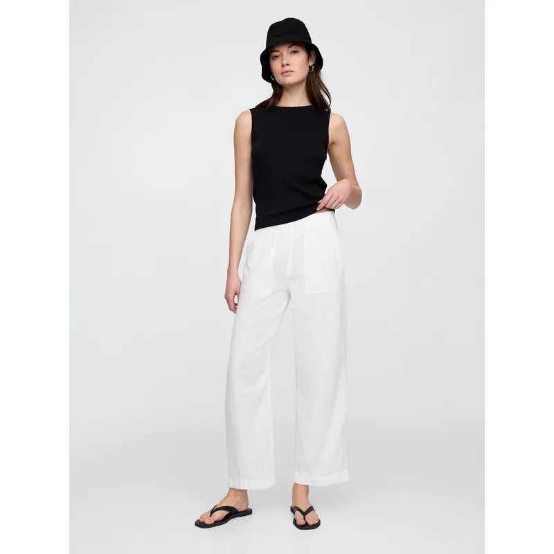 GAP - Pantalón Mujer Gauze Pull-On Blanco Gap