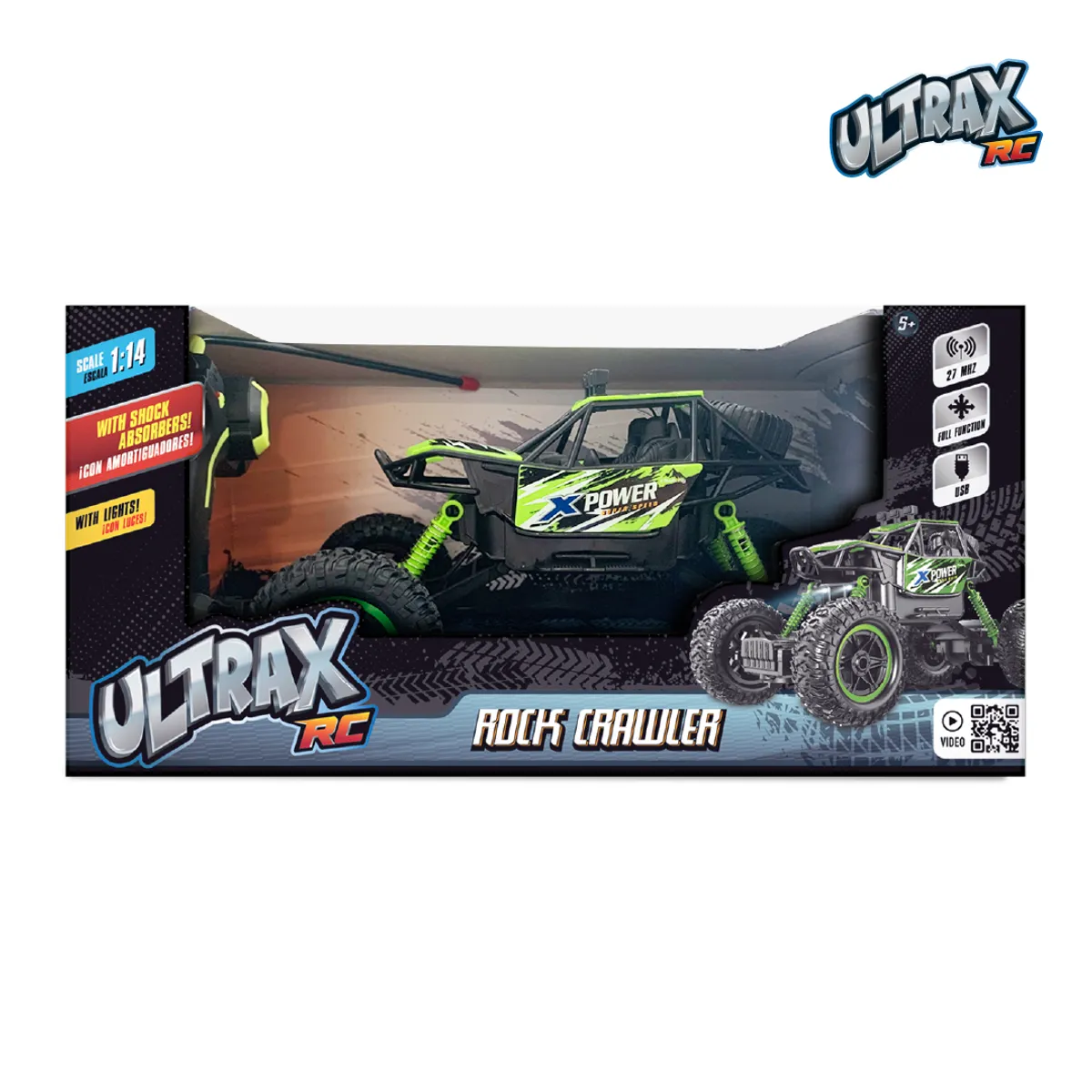 ULTRAX - Juguete Auto a Control Remoto con Batería Recargable 34 cm