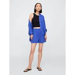GAP - Short Mujer 4" Lino Azul