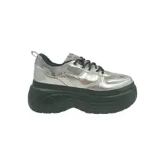 HERIEL - Zapatilla Plateada Plataforma Mujer