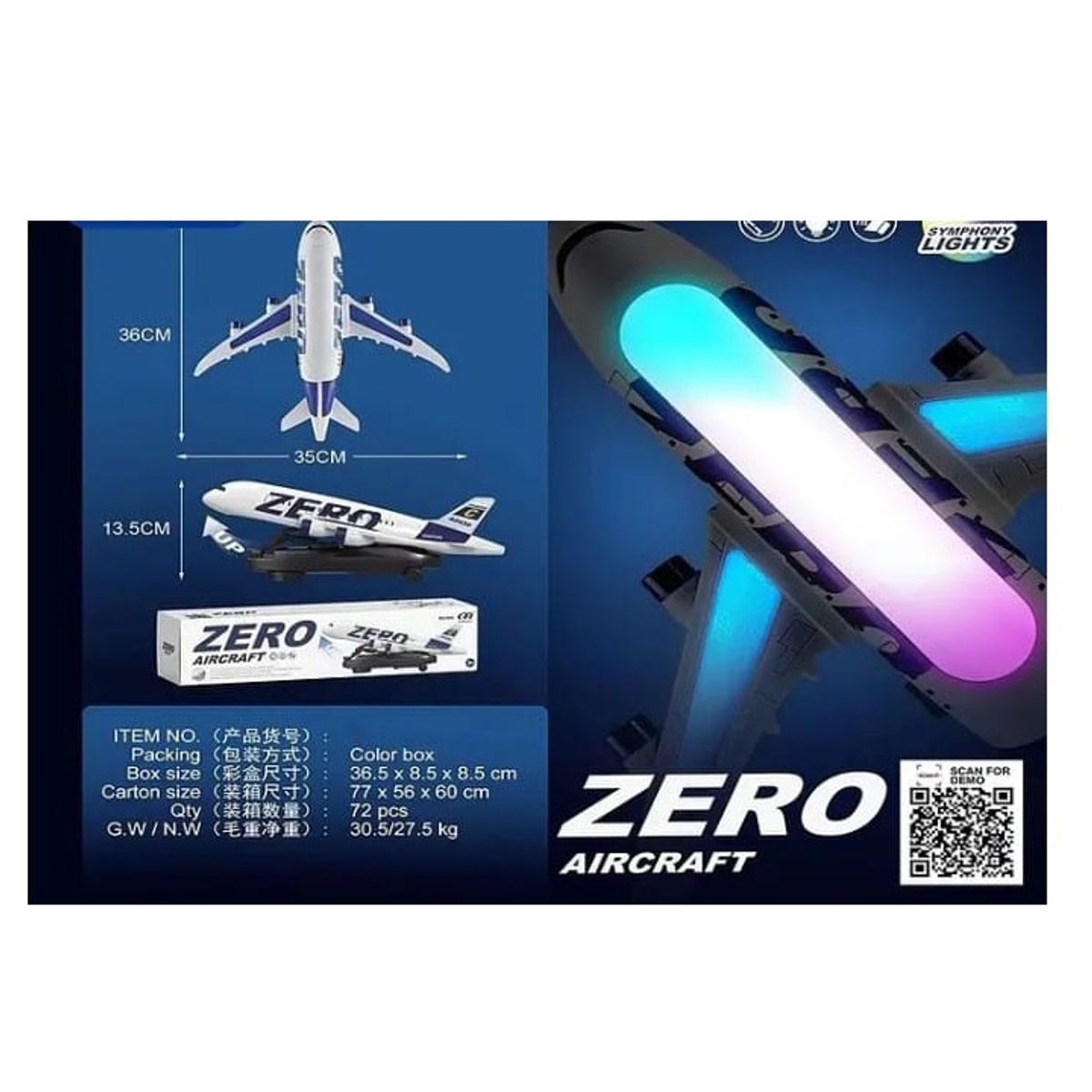 GENERICO - Juguete avion con luces con musica viene con las pilas