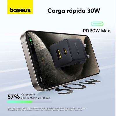 Imagen 2 del producto Cargador Rápido PalmCluster USB USB C 30W + Cable USB C Negro