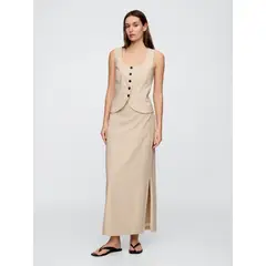 GAP - Falda Mujer Slip Pull-On V25 Beige