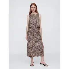 GAP - Falda Mujer Slip Pull-On V25 Print Beige