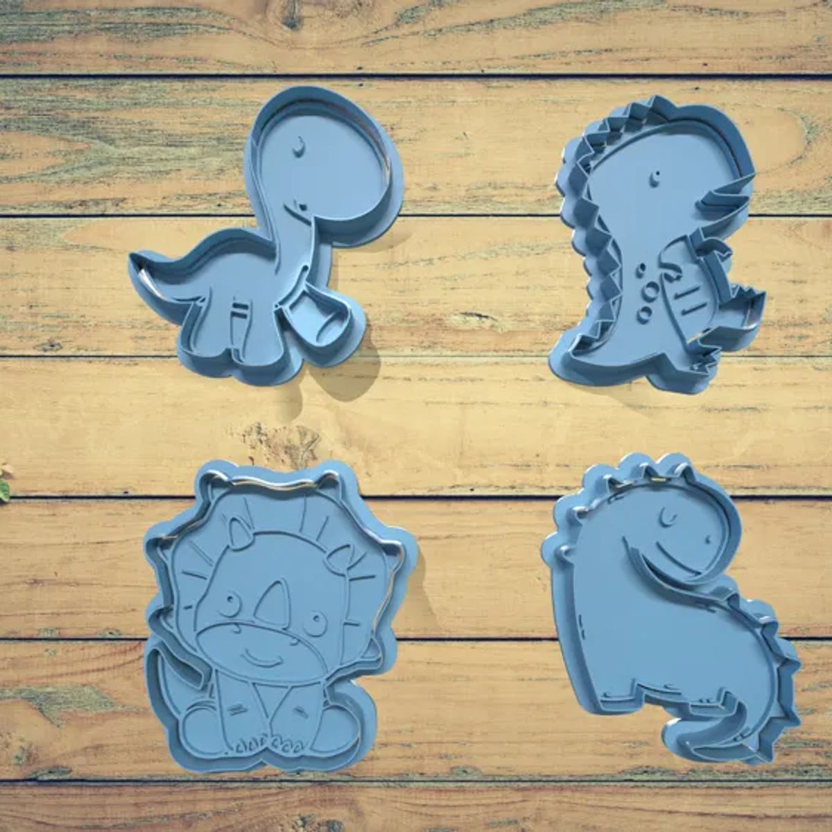 GENERICO - Molde para galletas 4 unidades -  Dinosaurios