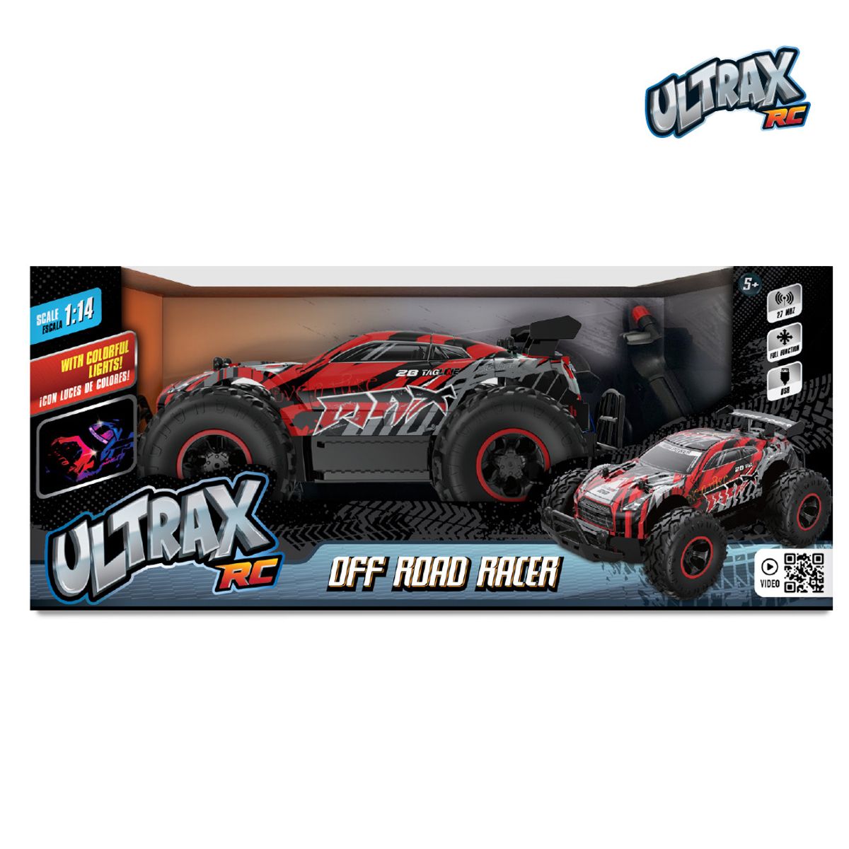 ULTRAX - Juguete Auto a Control Remoto con Batería Recargable 36 cm