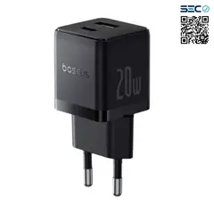 BASEUS - Cargador Rápido Palm Cluster USB y Tipo C 20W Negro
