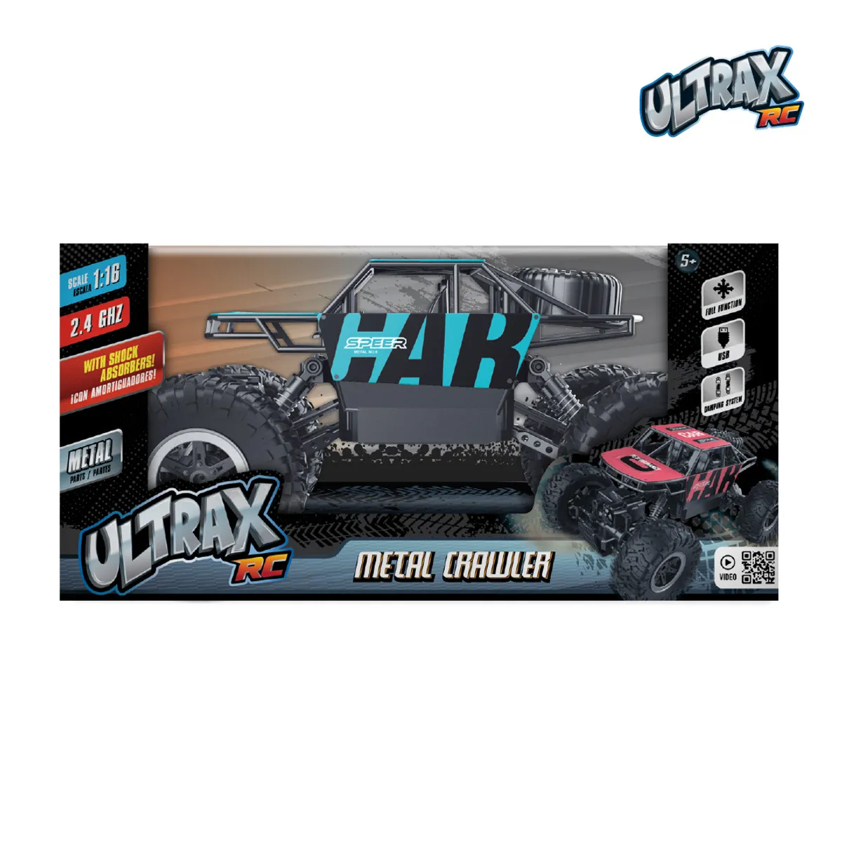 ULTRAX - Juguete Auto a Control Remoto con Batería Recargable 37 cm