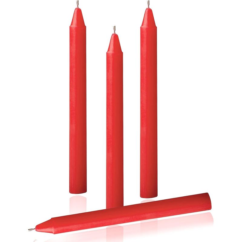 GENERICO - Pack 12 Velas Rojas 10cm 8 Pieza