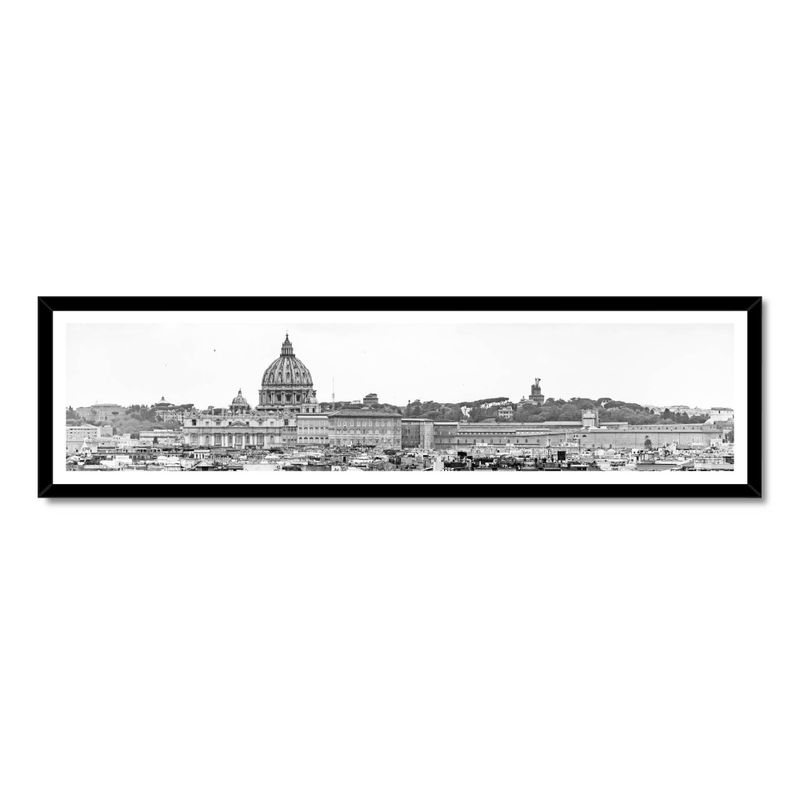 ALCUADRADO - Cuadro individual Panorámico Ciudad del vaticano 80x20 cm Negro