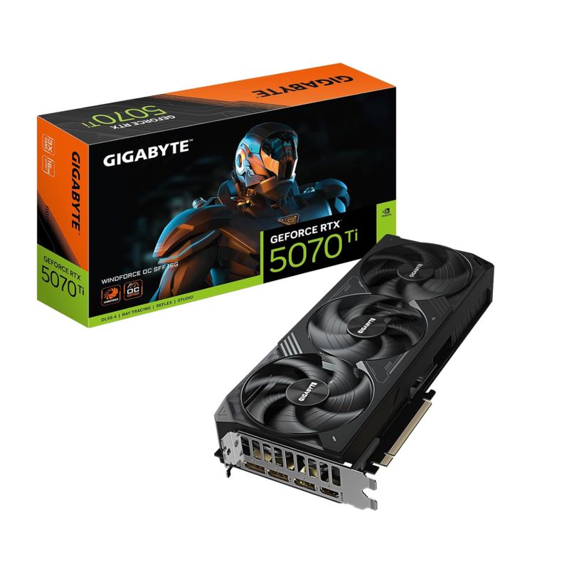 GIGABYTE - Tarjeta de Video  - Gigabyte GeForce RTX 5070 Ti WINDFORCE OC SFF 16G