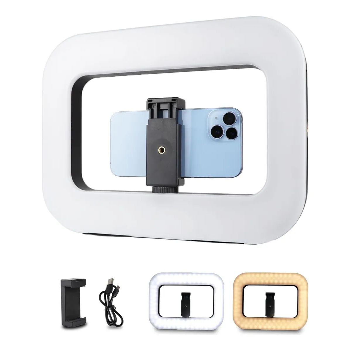 COMPUTECH - Rig Estabilizador Aro De Luz Led Soporte Celular Grabación