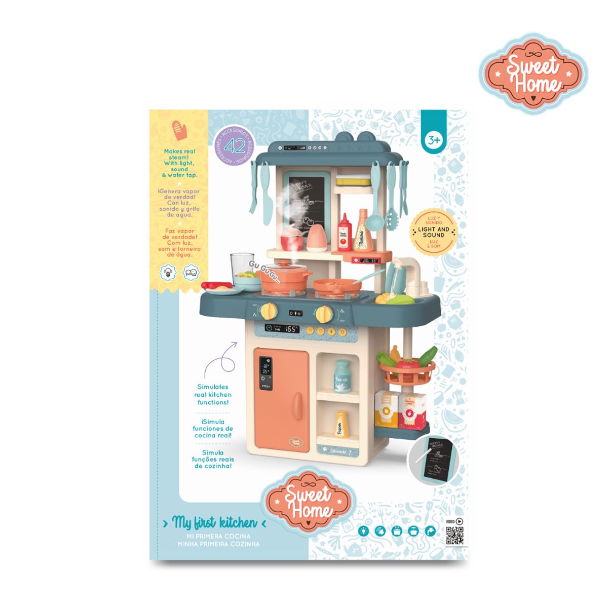 SWEET HOME - Cocina Juguete 42 Accesorios Mini Chefs Niños  y Niñas