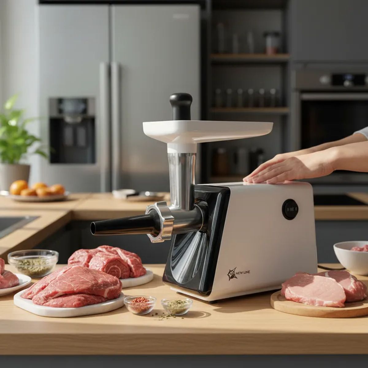 GENERICO - Moledora Trituradora Picadora De Carne Eléctrica 2200w Marca New Line