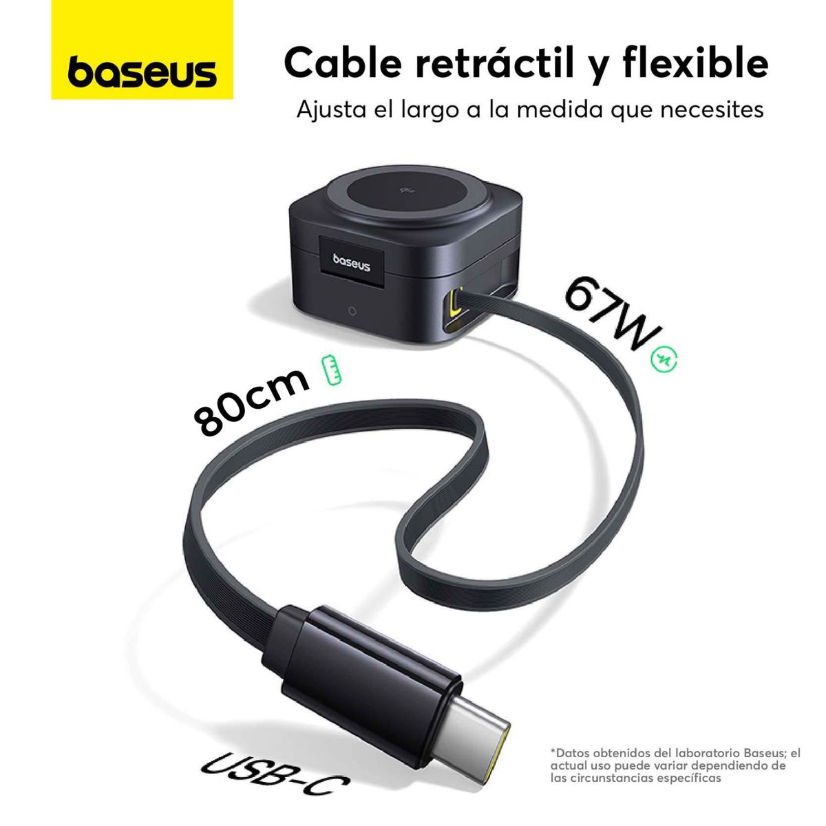 BASEUS - Cargador Magnético Qi2 2 en 1 Baseus PicoGo 67W