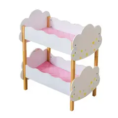 GENERICO - Cuna Para Muñecas Doble Nube De Madera