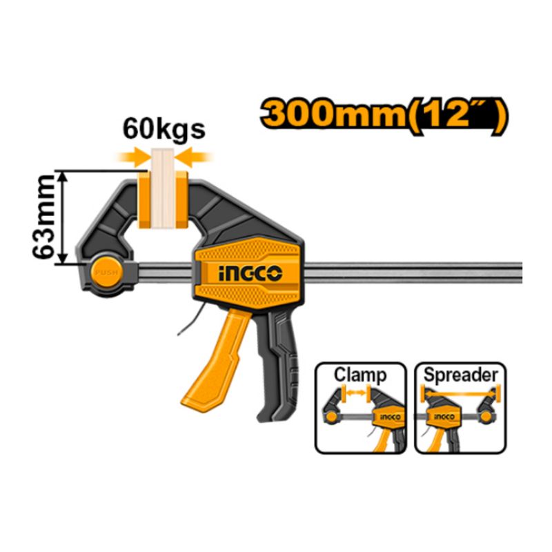 INGCO - Prensa Sargento Rapida Industrial Ingco 63x300 Mm Hqbc01602