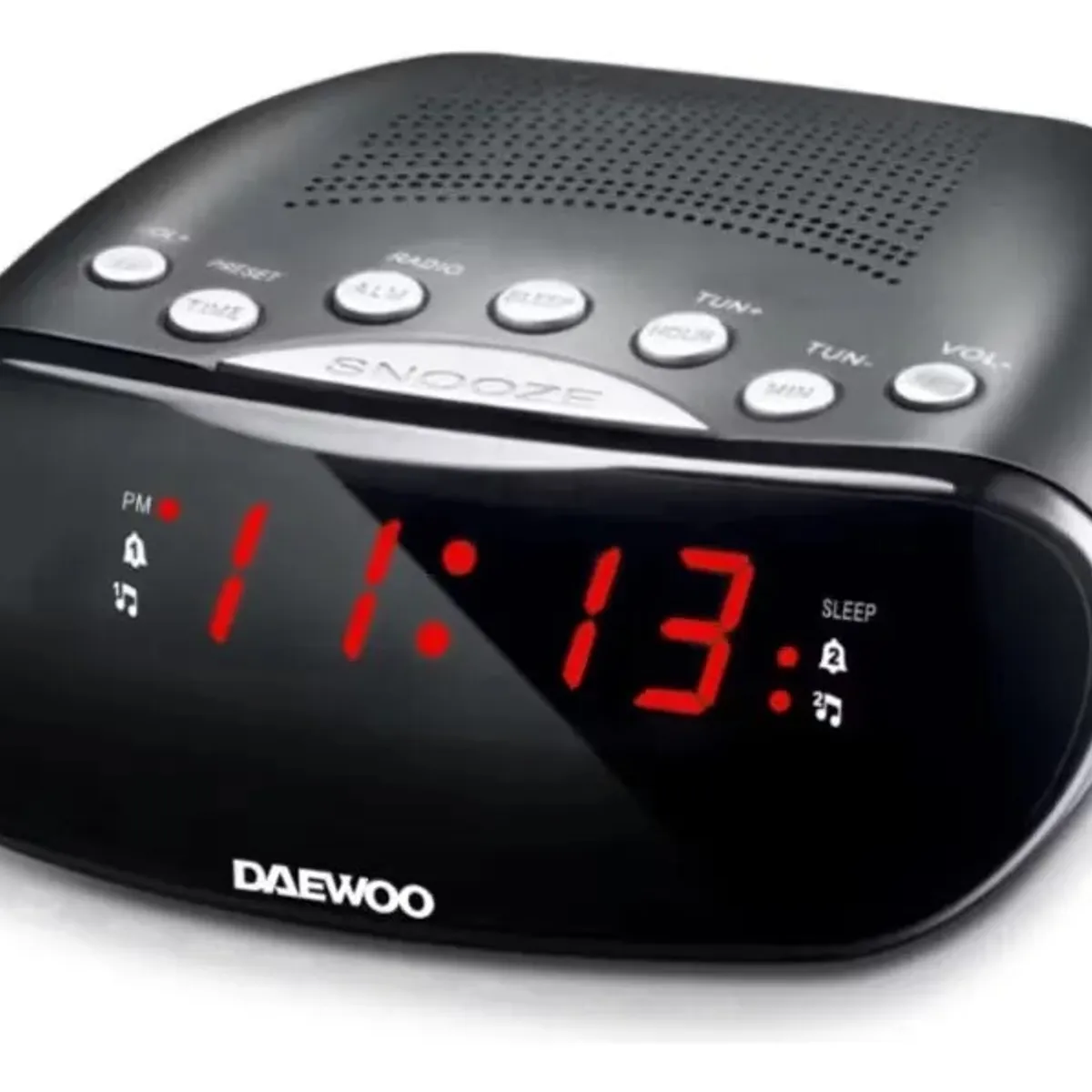 DAEWOO - Radio Despertador Recargable 2banda Amfm Negro Daewoo Di-a1