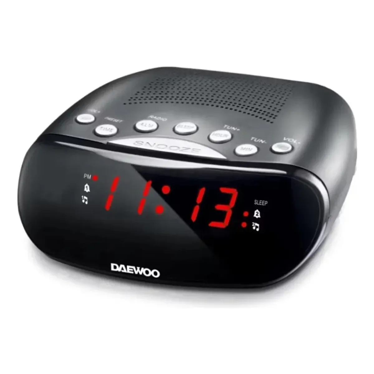 DAEWOO - Radio Despertador Recargable 2banda Amfm Negro Daewoo Di-a1