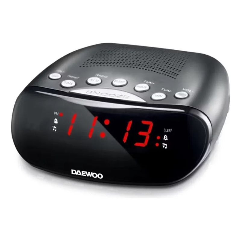 DAEWOO - Radio Despertador Recargable 2banda Amfm Negro Daewoo Di-a1